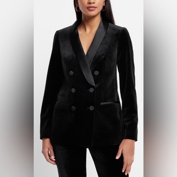 Express Jackets & Blazers - NWT Velvet Double Breasted Shawl Collar Blazer